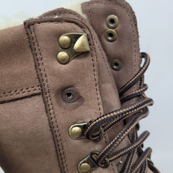 Sperry Shearwater Boots Womens 11 M Brown Leather REAL Shearling Duck Rain Snow - Picture 5 of 9